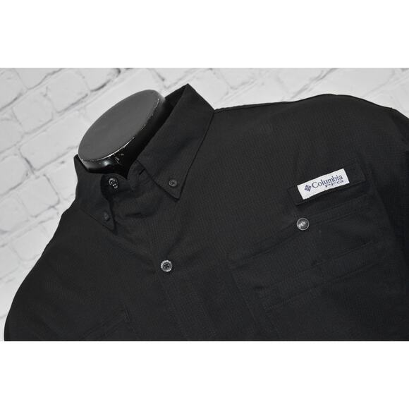 Columbia PFG Performance Fishing Gear Shirt Mens XL Black Polyester Vented - Picture 2 of 7